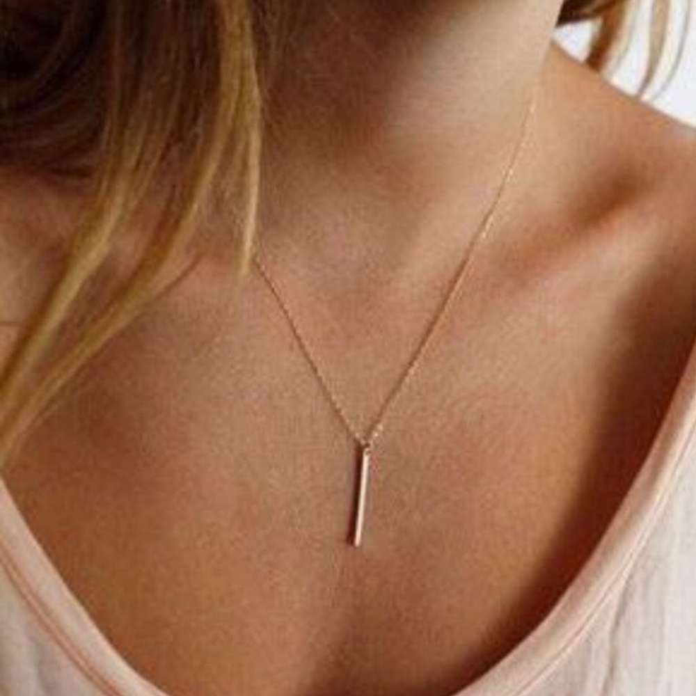Dainty Gold Bar Necklace